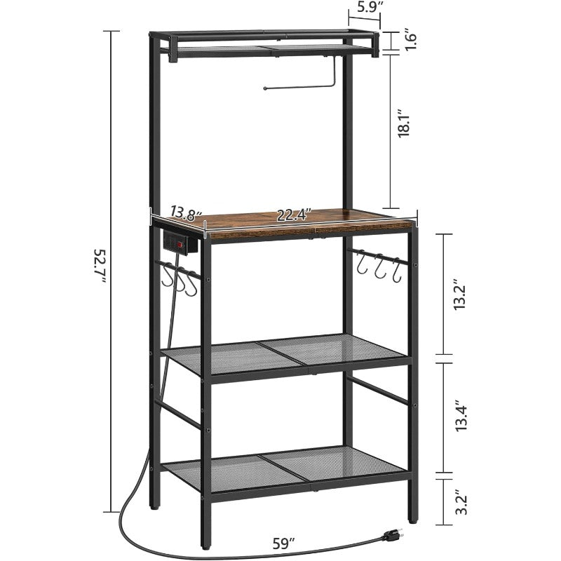 3-Tier Kitchen Baker's Storage Rack Shelf & Microwave Stand
