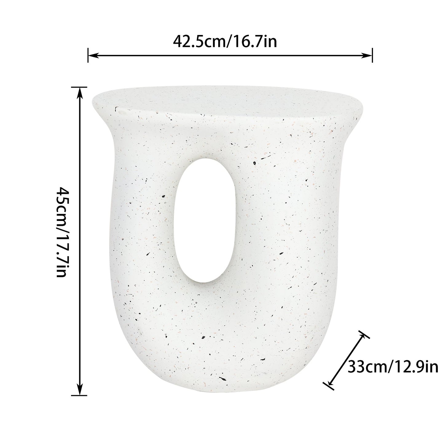 17.7" Pedestal Table Stand Handcast Polyresin Cabin Decor