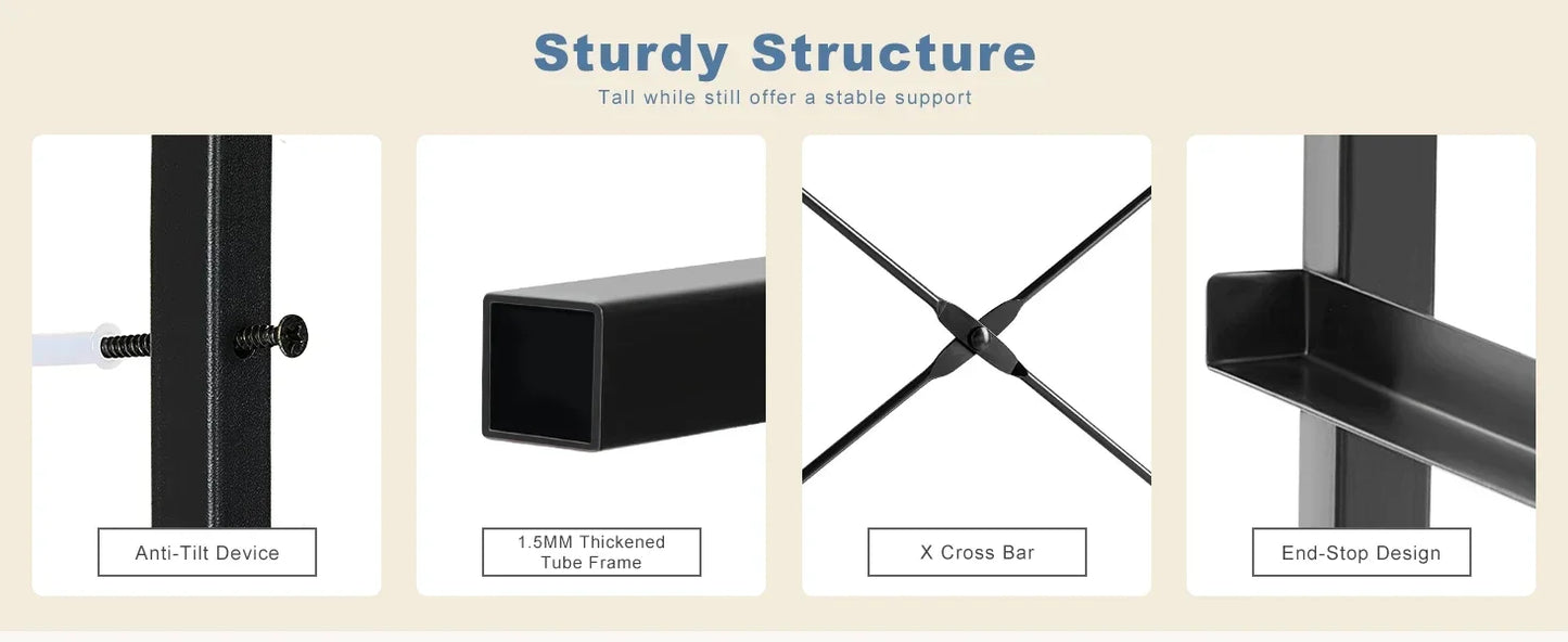 10-Drawer Fabric Dresser Tall Storage Tower, Metal Frame Chest of Drawers