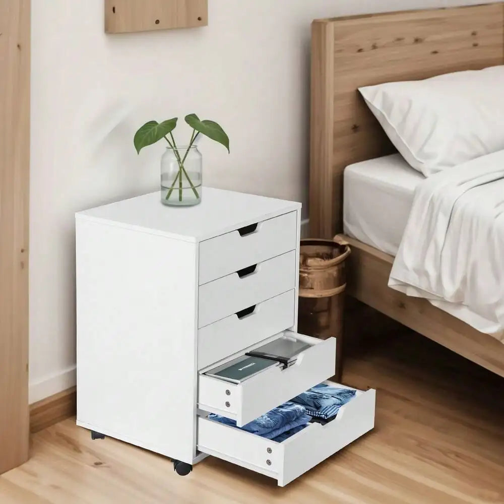 Rolling Drawer Dresser – Mobile Clothing Storage Chest for Bedroom or Closet, Beside Wall Organizer