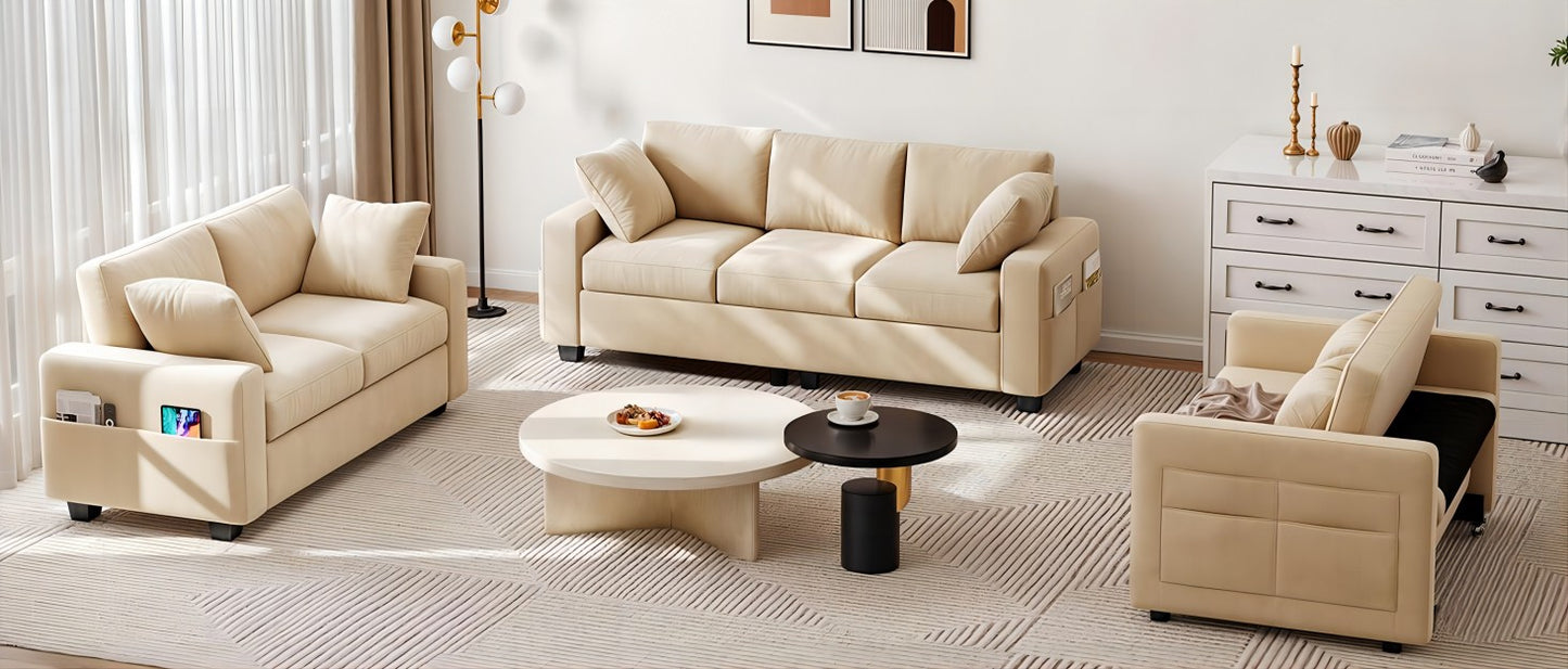 55" Convertible Sofa Bed Velvet Futon Sleeper, Pull-Out, Adjustable Backrest