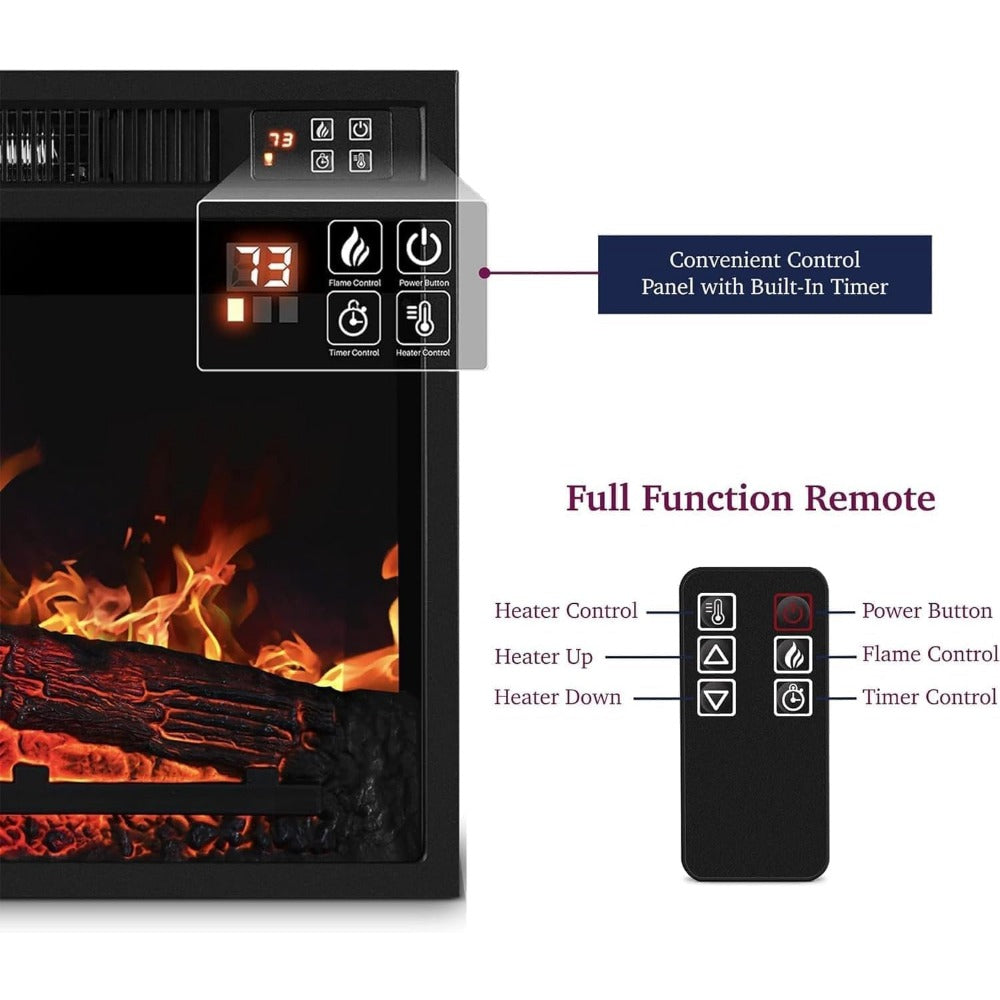 Electric Fireplace with Mantel & Cabinets, Fireplace TV Stand