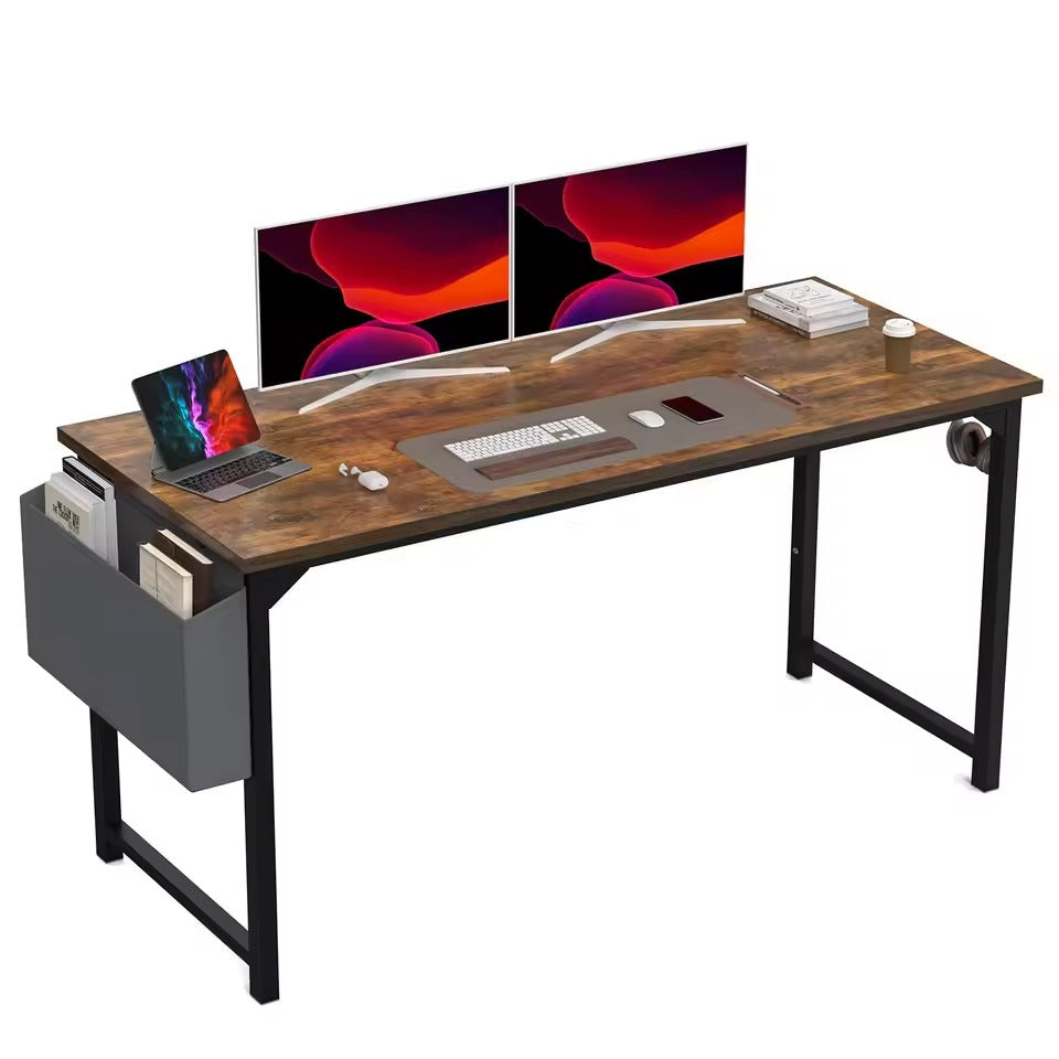 Compact Computer Desk w/ Side Bag & Headphone Hook