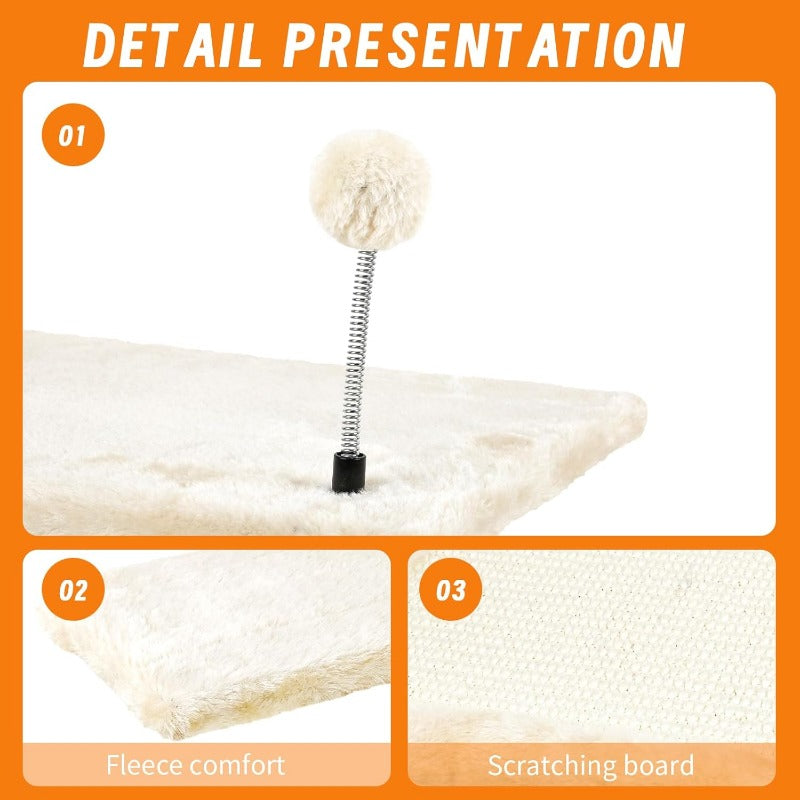 7-Piece Wall Mounted Cat Climber Set | Wood Shelves, Perches & Hammock