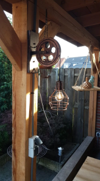 Steampunk Industrial Pulley Wheel Wall Lamplight - Vintiige