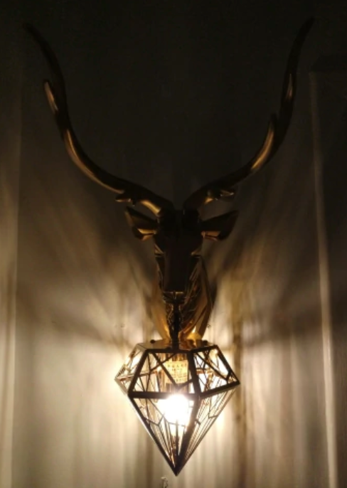 Deer Head Wall Light - Vintiige