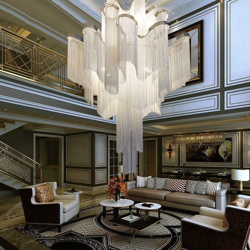 Gatsby Iron Fringe Tiered Chandelier - Vintiige