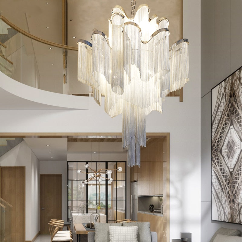 Gatsby Iron Fringe Tiered Chandelier - Vintiige