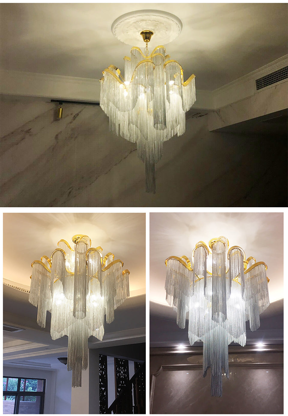 Gatsby Iron Fringe Tiered Chandelier - Vintiige