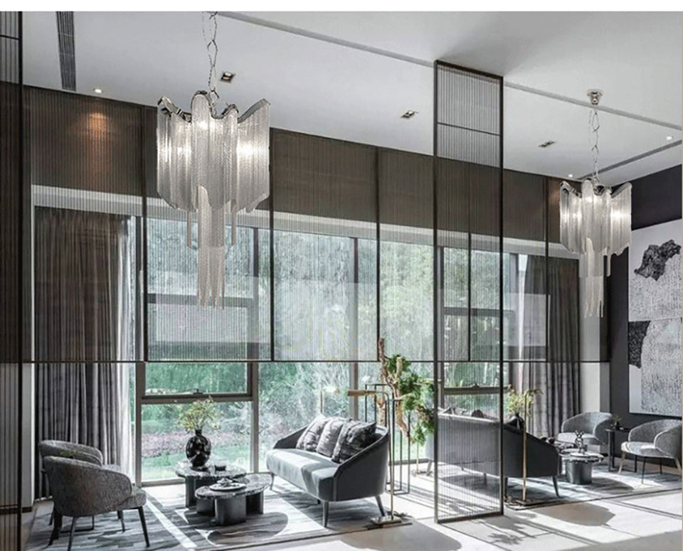 Gatsby Iron Fringe Tiered Chandelier - Vintiige