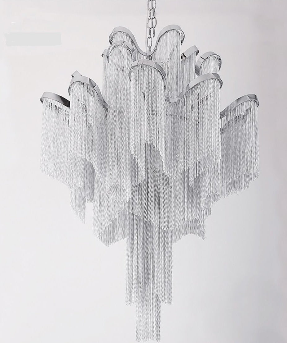 Gatsby Iron Fringe Tiered Chandelier - Vintiige