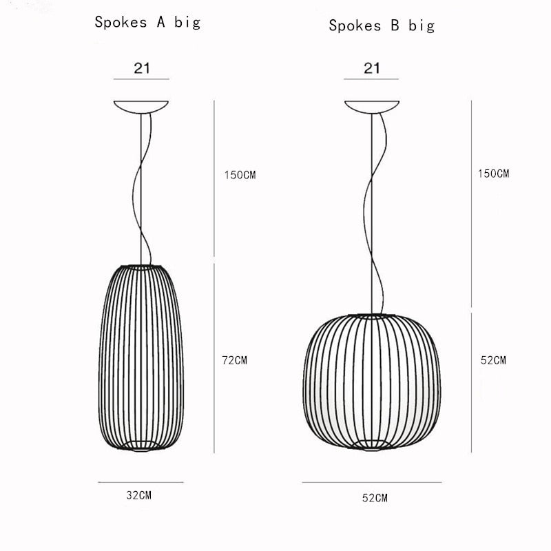Nordic Foscarini Spokes Cage Ceiling Light - Vintiige