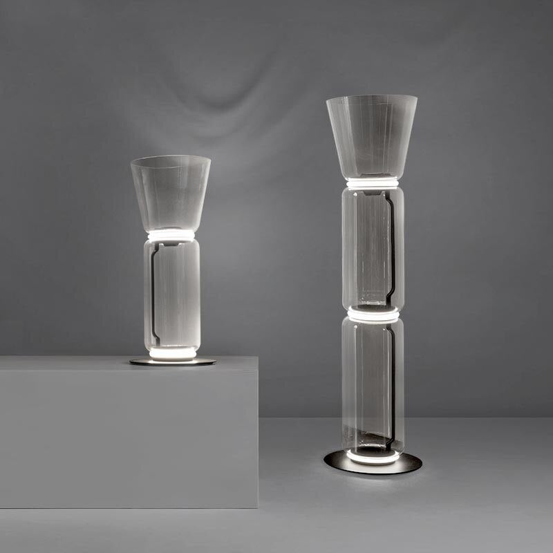 Glass Tubular Reflecting Floor Lamps