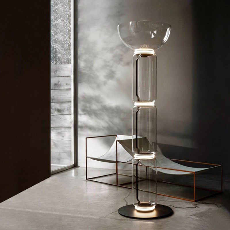 Glass Tubular Reflecting Floor Lamps