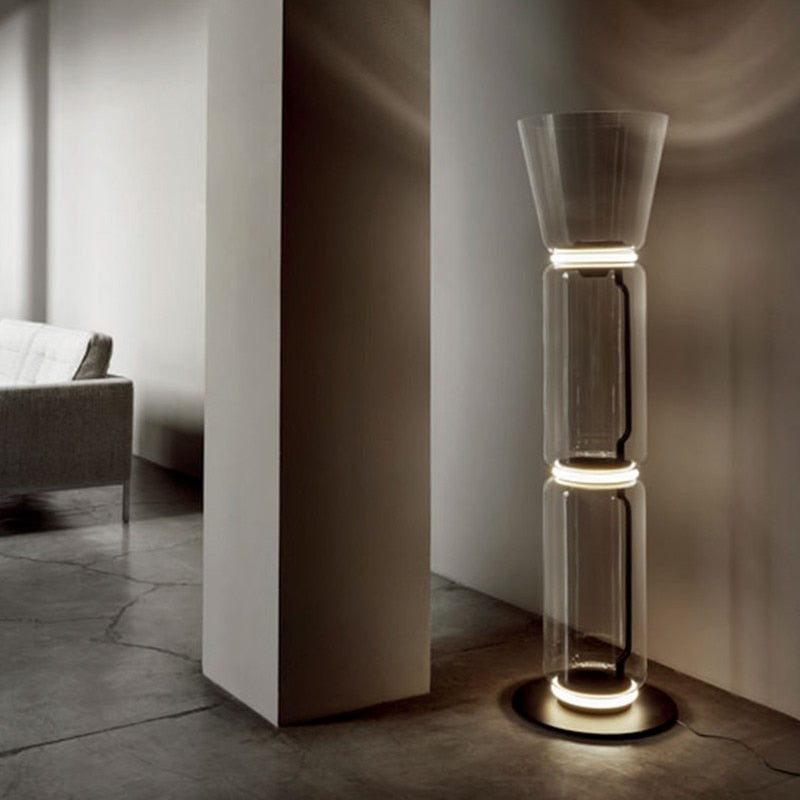 Glass Tubular Reflecting Floor Lamps