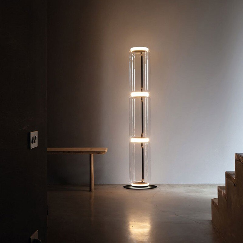 Glass Tubular Reflecting Floor Lamps
