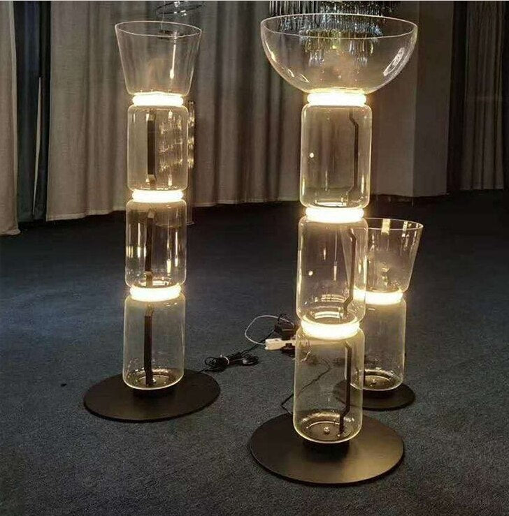 Glass Tubular Reflecting Floor Lamps