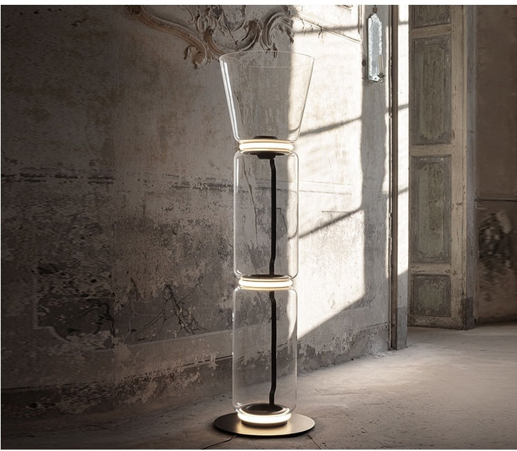 Glass Tubular Reflecting Floor Lamps