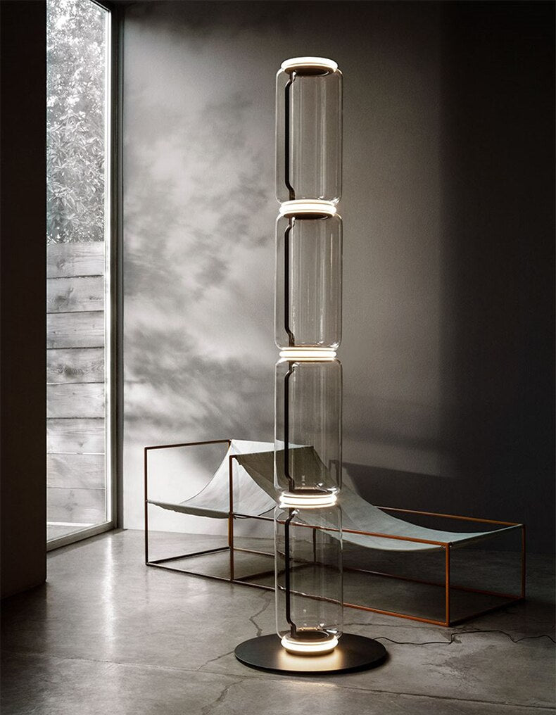 Glass Tubular Reflecting Floor Lamps