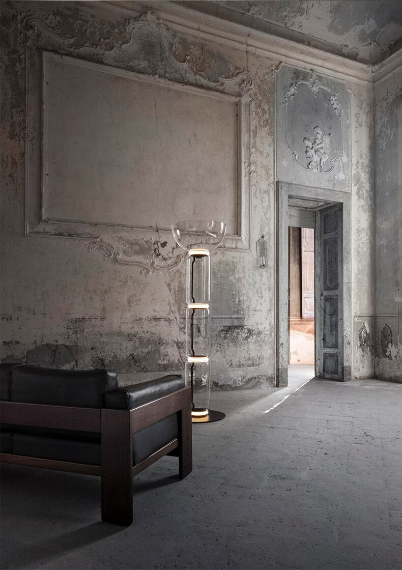 Glass Tubular Reflecting Floor Lamps