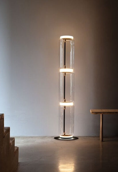 Glass Tubular Reflecting Floor Lamps
