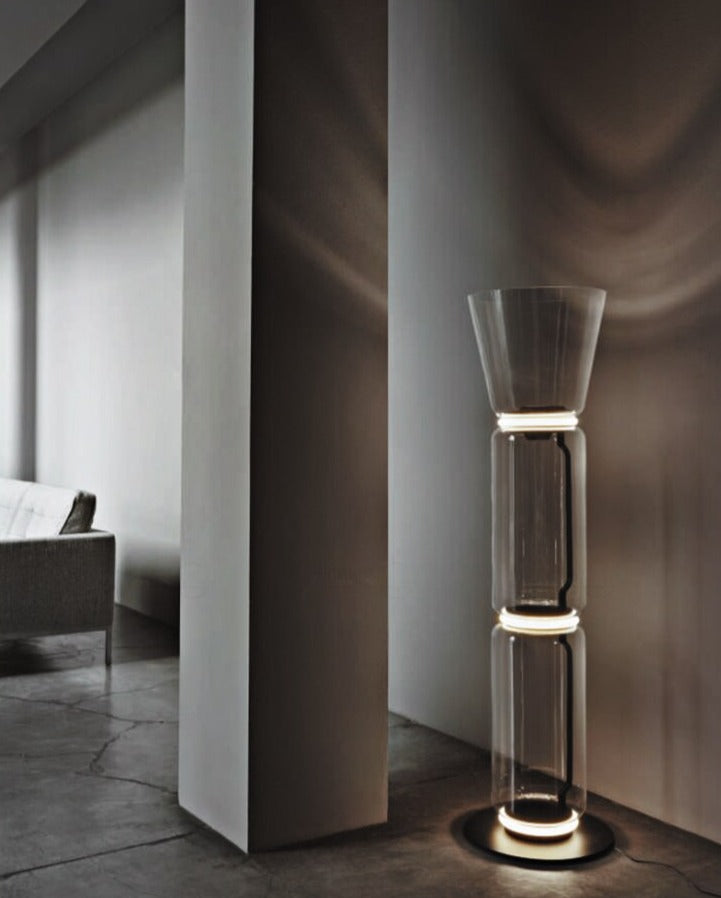 Glass Tubular Reflecting Floor Lamps