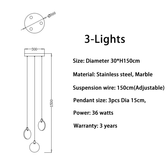Marble Disc Pendant Ceiling Light