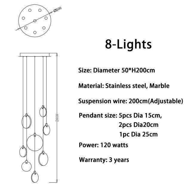 Marble Disc Pendant Ceiling Light