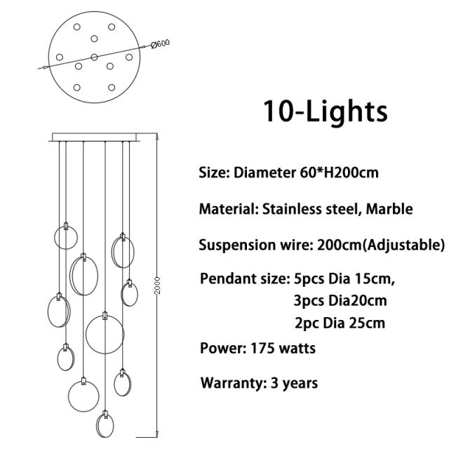 Marble Disc Pendant Ceiling Light