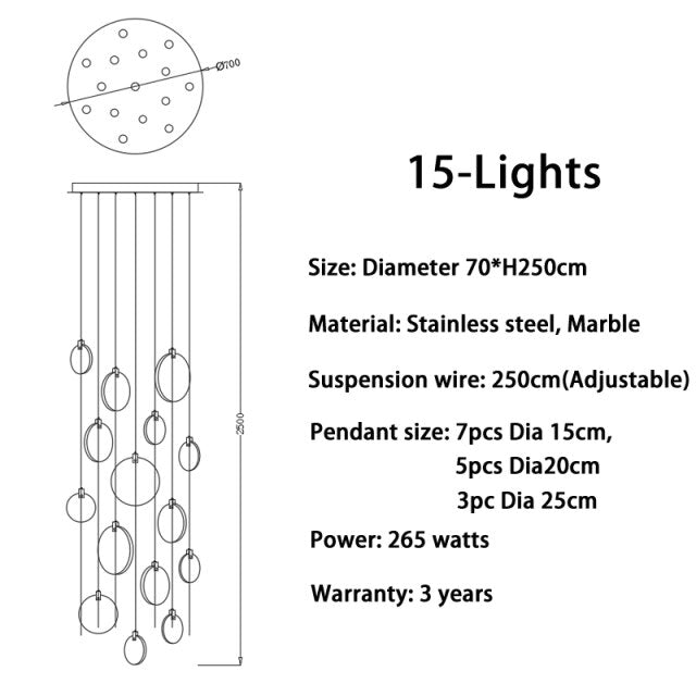 Marble Disc Pendant Ceiling Light