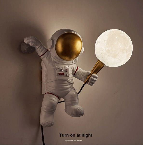 Moon Man Astronaut Bedside Table Lamp - Standing