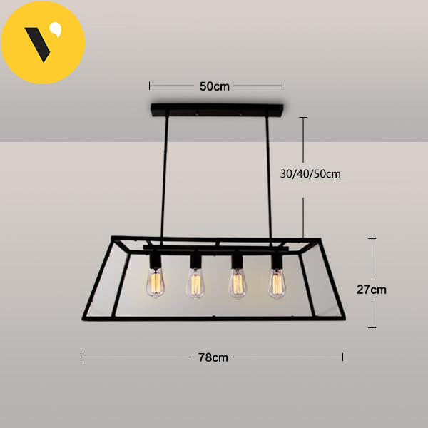 Industrial Trapezoid Prism Frame Lampshade - Vintiige