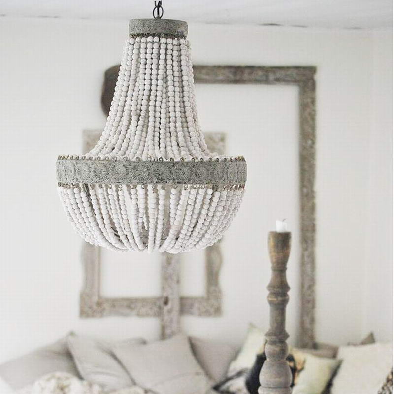 Vintage Pastoral Beaded Chandelier - Vintiige