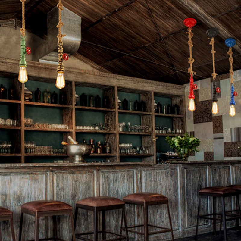 Rustic Pendant Rope Light - Vintiige