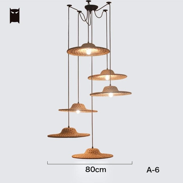Bamboo Wicker Rattan Pendant Light - Vintiige
