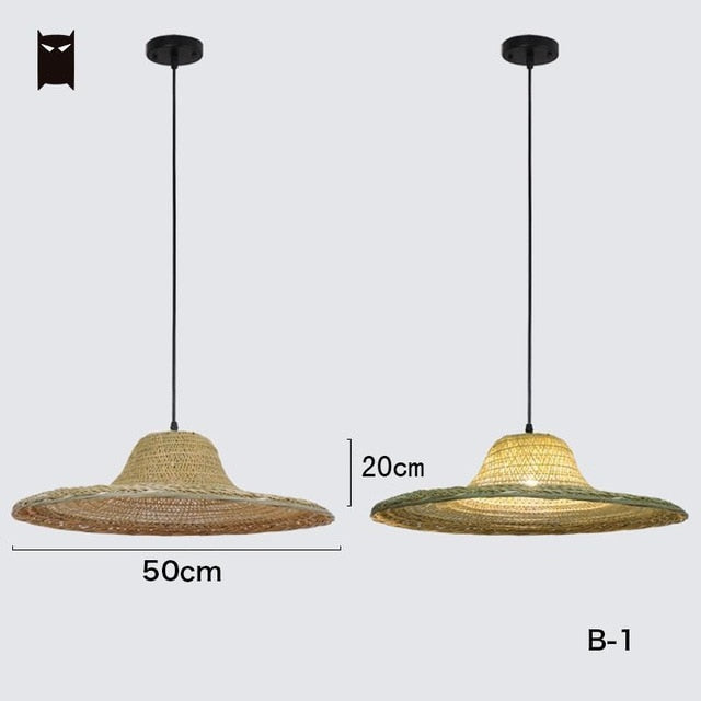 Bamboo Wicker Rattan Pendant Light - Vintiige