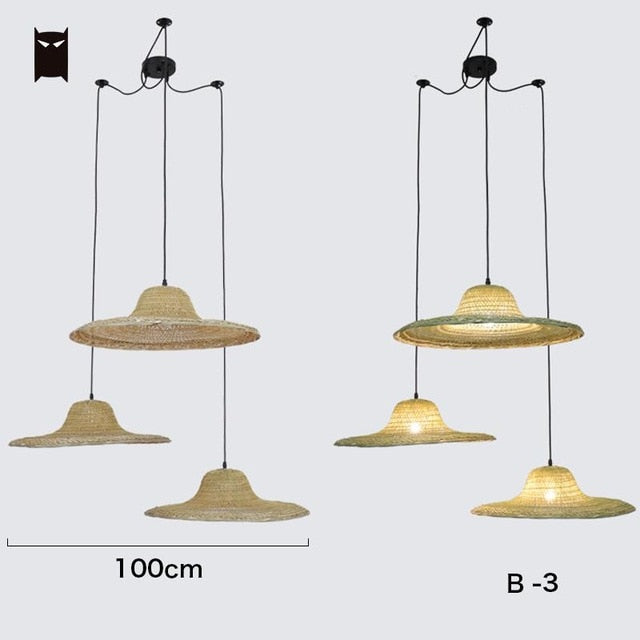 Bamboo Wicker Rattan Pendant Light - Vintiige