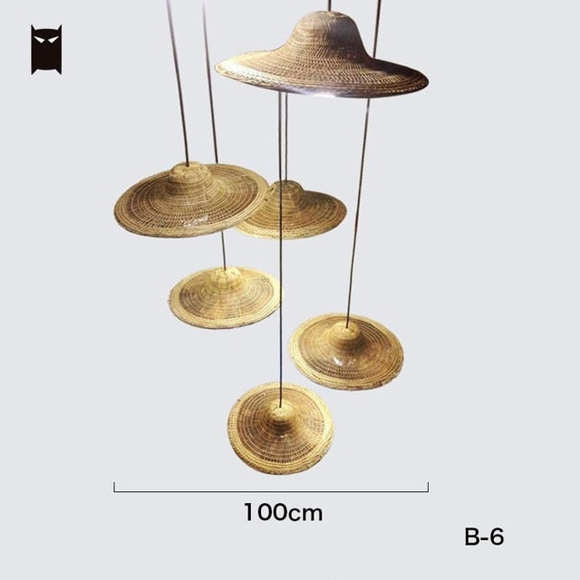 Bamboo Wicker Rattan Pendant Light - Vintiige