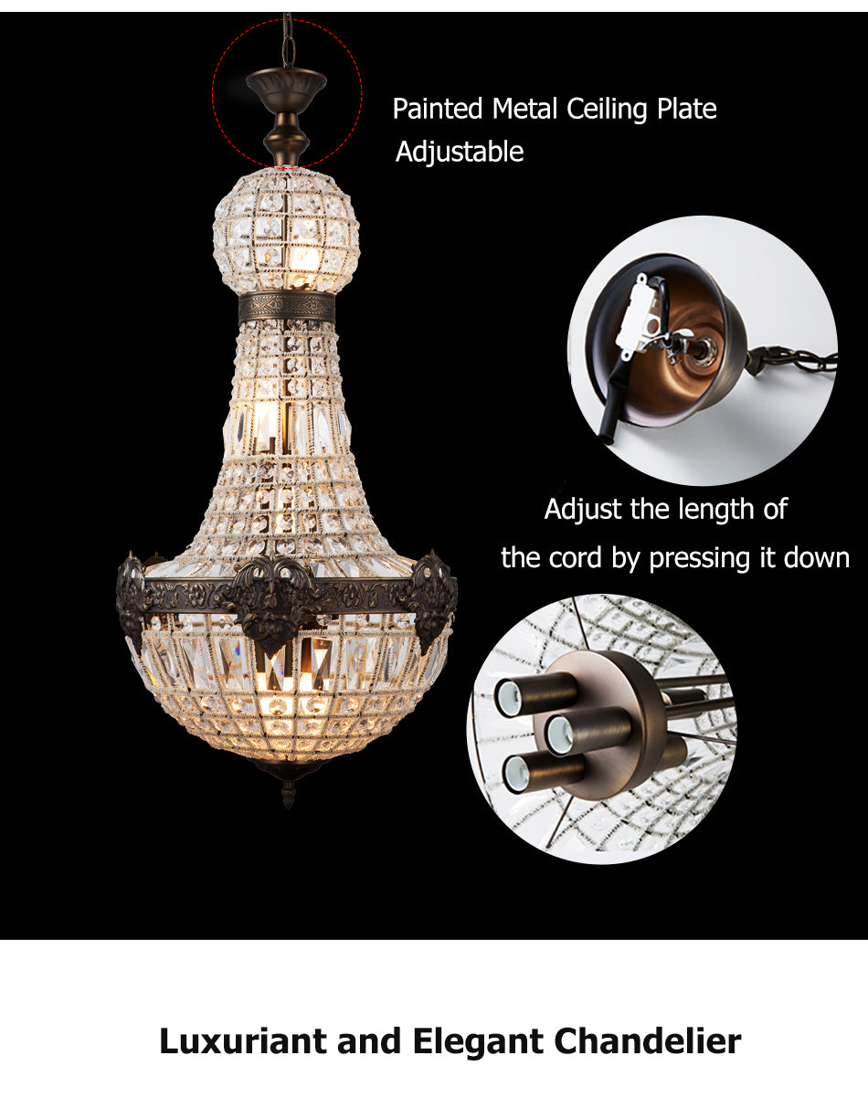 Regal Empire Crystal Chandelier - Vintiige