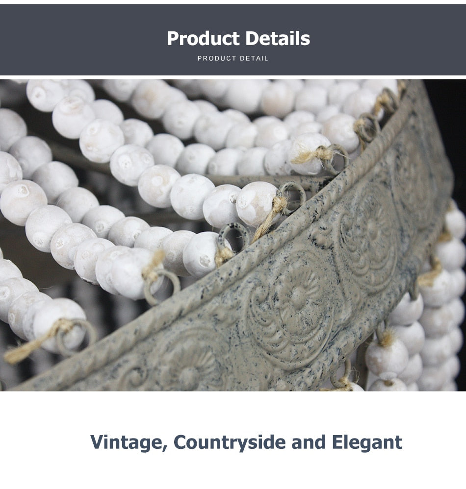 Vintage Pastoral Beaded Chandelier - Vintiige