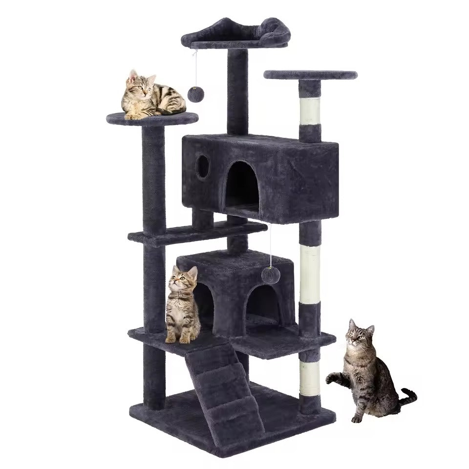 54" Cat Tree Multi-Level Play House Durable Cat Furniture