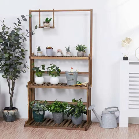 3-Tier Hanging Wood Plant Stand Flower Pot Organizer