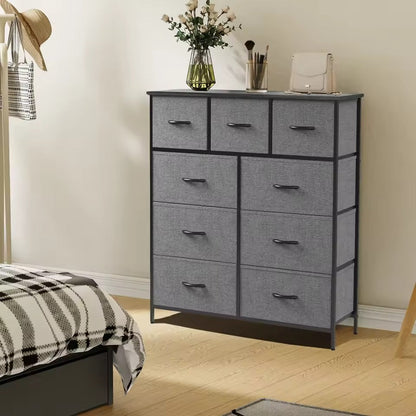 9-Drawer Tall Storage Chest Fabric Dresser