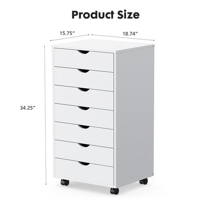 7-Drawer Rolling Cabinet Mobile Storage Chest