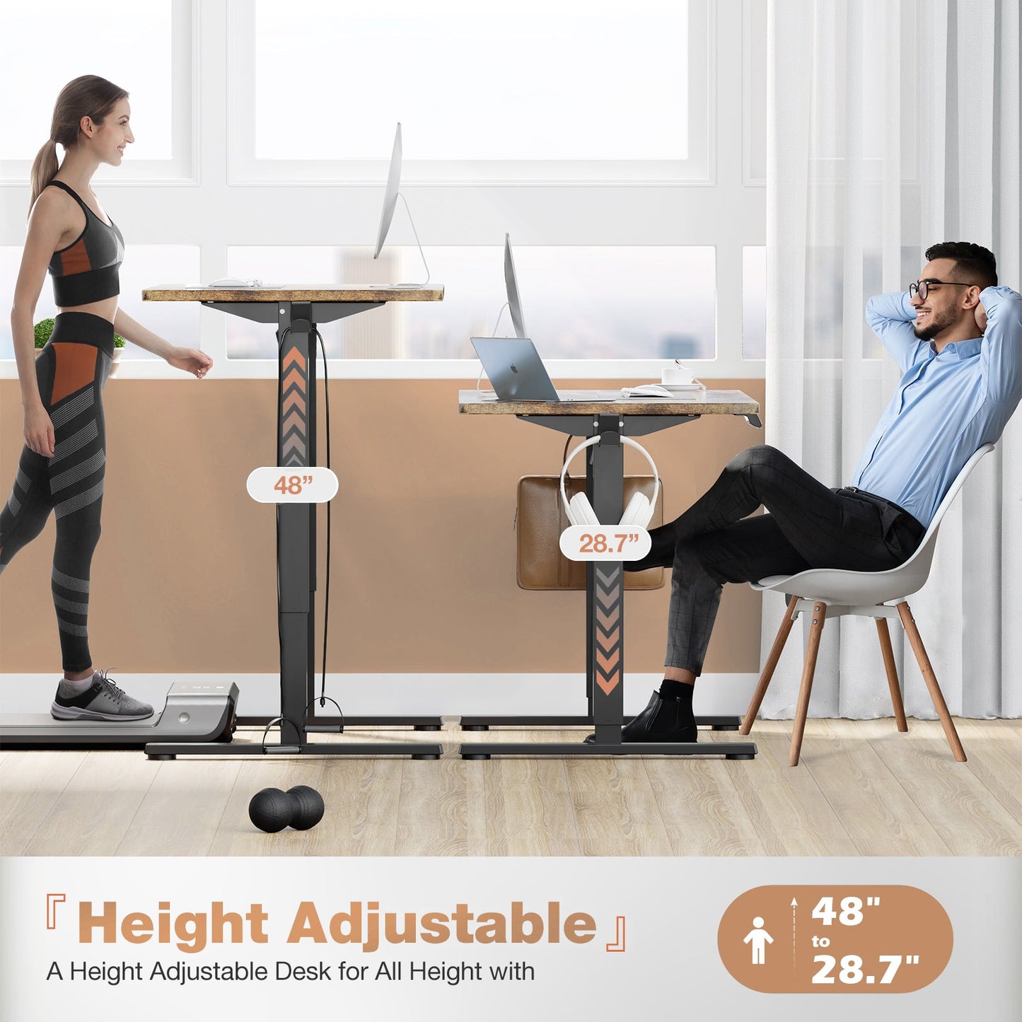 63" Adjustable Height Electric Standing Desk