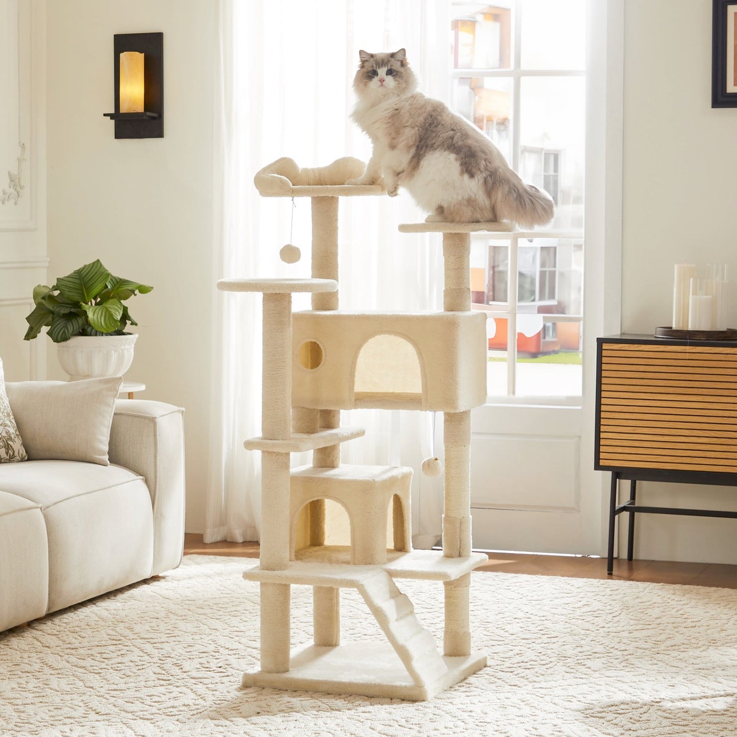 54" Cat Tree Multi-Level Play House Durable Cat Furniture