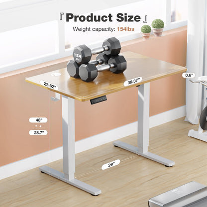 40" Electric Height Adjustable Standing Desk Ergonomic Work Table