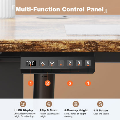 63" Adjustable Height Electric Standing Desk