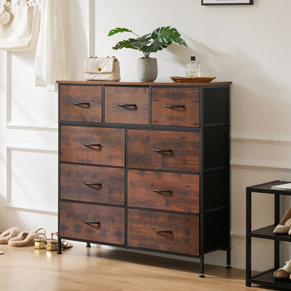 9-Drawer Tall Storage Chest Fabric Dresser