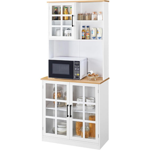 72'' Kitchen Pantry Storage Cabinet with Hutch